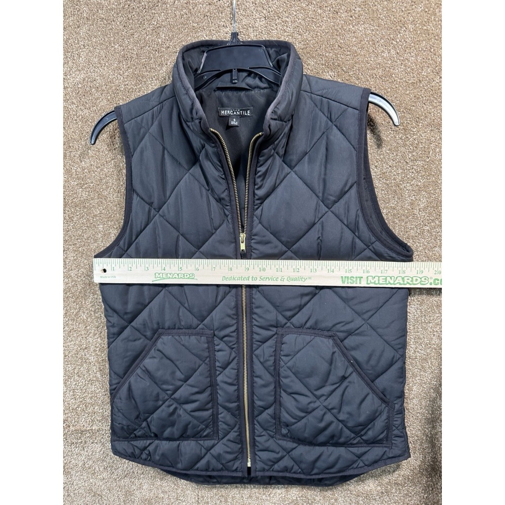 J. Crew Vest Womens Mercantile Puffer Small - Full Zip Sleeveless Quilted Pocket - Picture 5 of 7